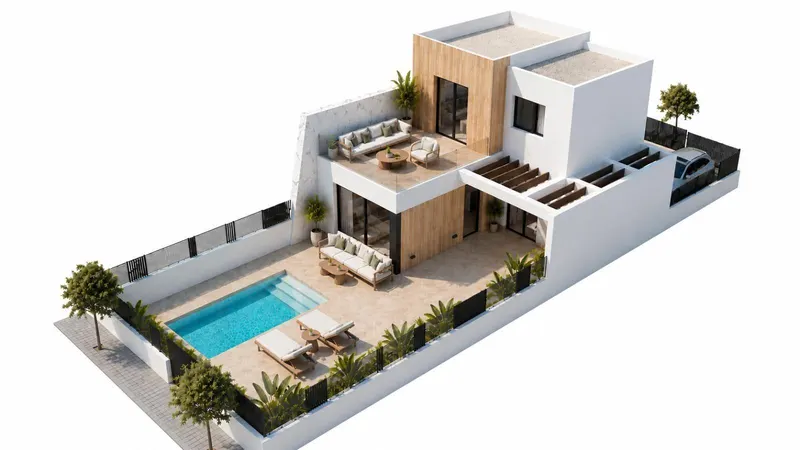 Adosados de nueva construcción en Santa Rosalia Lake and Life Resort, Murcia