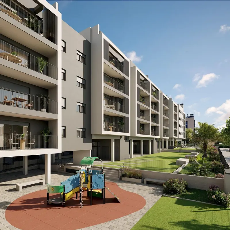 Newly built residential development in Alicante, with open views of the city.