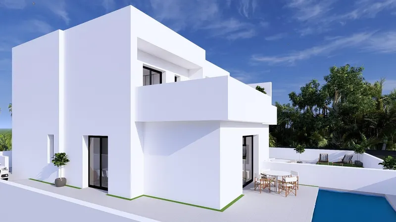 Nowo wybudowane wille bliźniacze z prywatnymi basenami w Daya Nueva na Costa Blanca