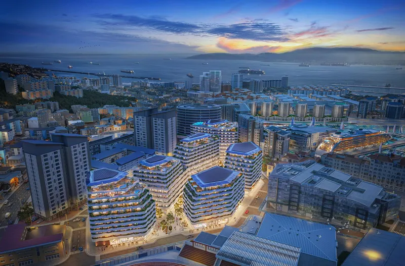 Luksusowe, nowo wybudowane apartamenty w centrum Gibraltaru z widokiem na marinę i Skałę