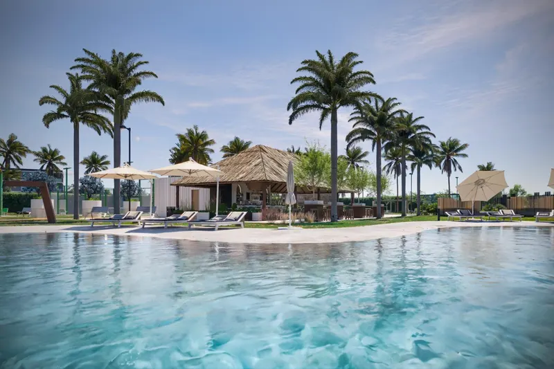 Nowoczesne, nowo wybudowane domy bliźniacze i szeregowe z prywatnymi basenami w ośrodku El Alba Resort – Torre Pacheco
