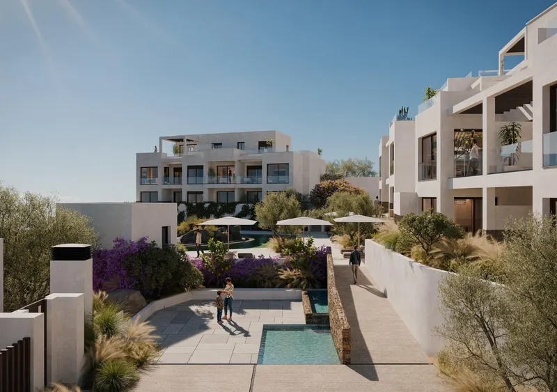 Vistas panorámicas al mar Mediterráneo en resort en primera línea de playa