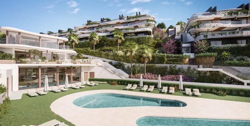 Luksusowe mieszkania na parterze i penthouse’y w nowym osiedlu Elviria Hills we wschodniej części Marbelli