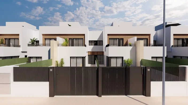 Modernas villas adosadas con piscina privada cerca del mar en Santiago de la Ribera