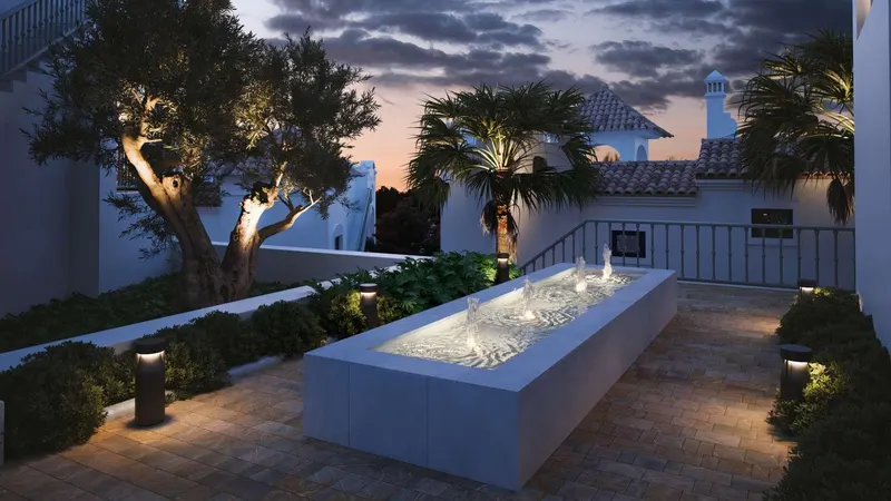 Modernas viviendas mediterráneas con vistas al mar y al golf en Estepona, Costa del Sol