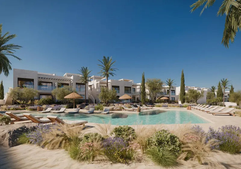 Vistas panorámicas al mar Mediterráneo en resort en primera línea de playa