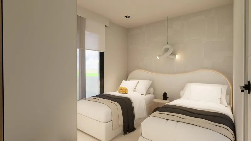 Nowe bungalowy z ogrodem lub solarium w pobliżu plaży w Pilar de la Horadada
