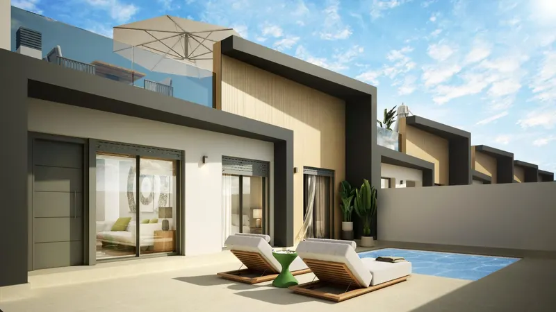 Casas adosadas de nueva construcción con piscina privada en Avileses, Murcia