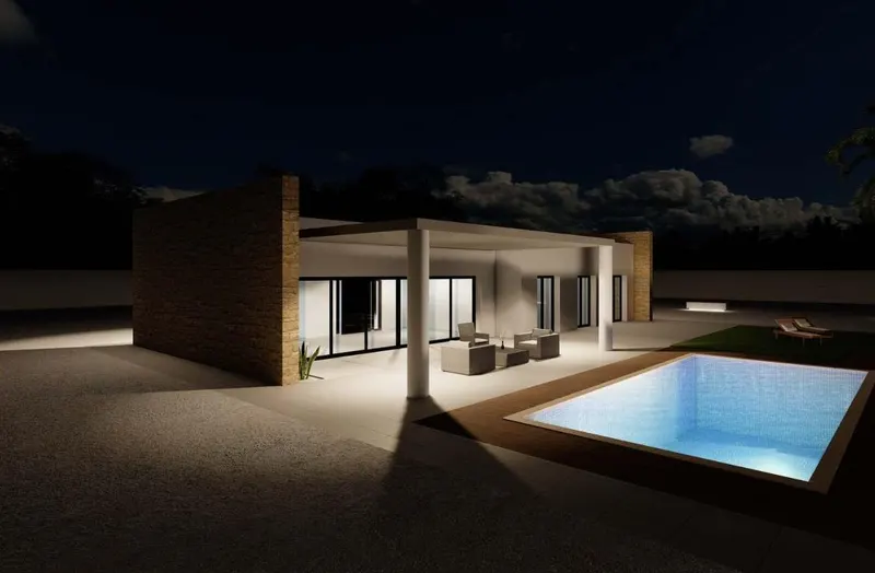 Moderna villa de nueva construcción en una gran parcela rústica cerca de Pinoso