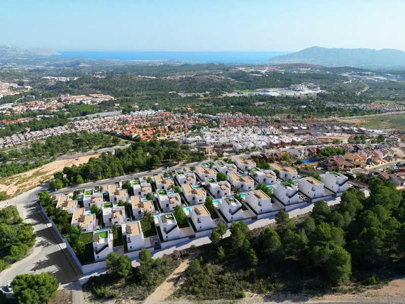 Impresionantes villas de nueva construcción en Polop con vistas al mar