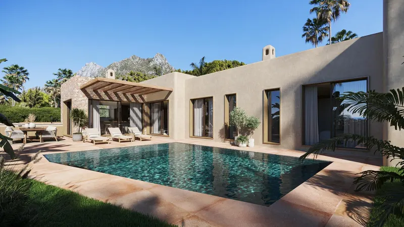 Villa de nueva construcción estilo Ibiza con características de lujo en Jávea
