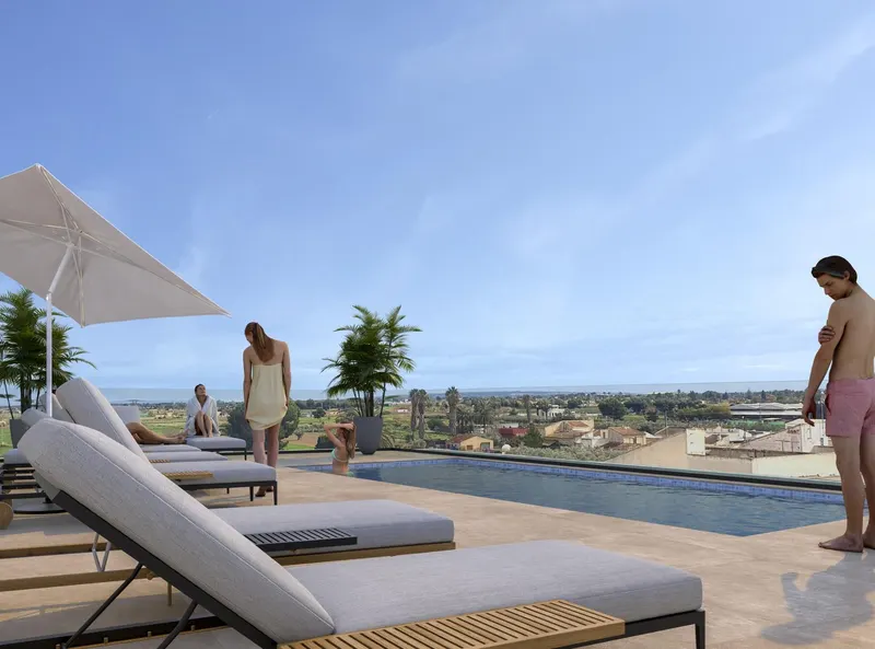 Apartamentos de nueva construcción en venta en Catral, Alicante, con piscina en la azotea