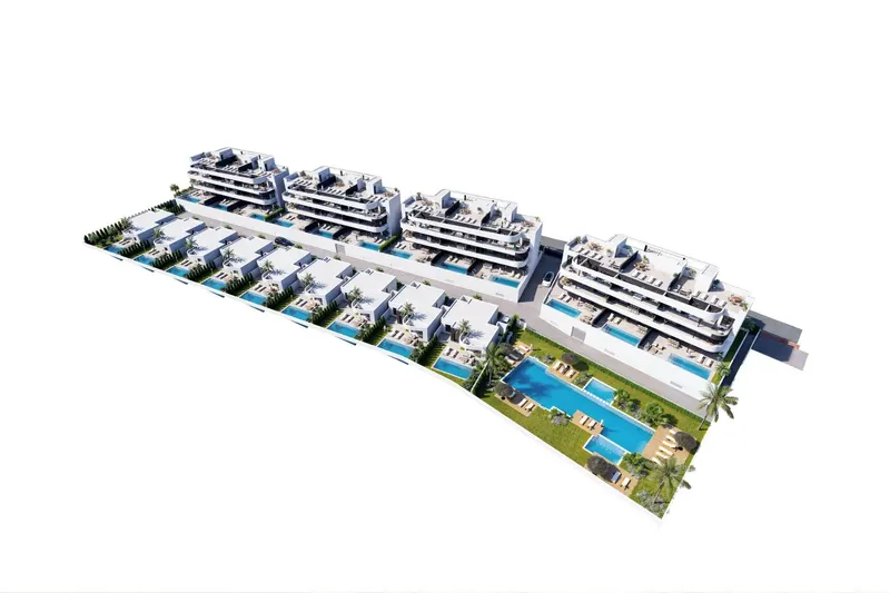 Apartamentos y villas de nueva construcción frente al campo de golf La Serena Golf en Los Alcázares