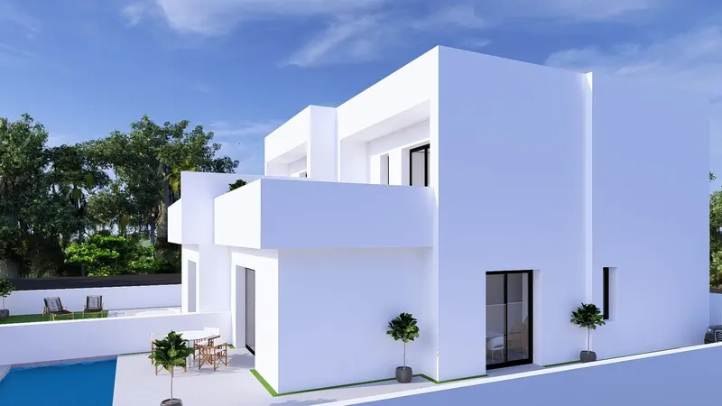 Nowo wybudowane wille bliźniacze z prywatnymi basenami w Daya Nueva na Costa Blanca