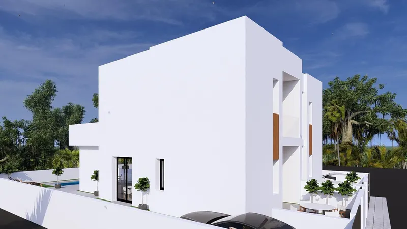 Nowo wybudowane wille bliźniacze z prywatnymi basenami w Daya Nueva na Costa Blanca
