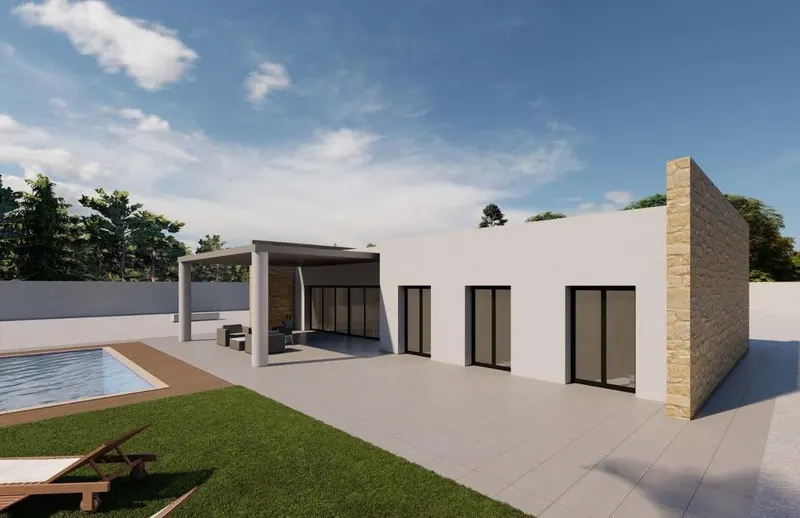 Moderna villa de nueva construcción en una gran parcela rústica cerca de Pinoso