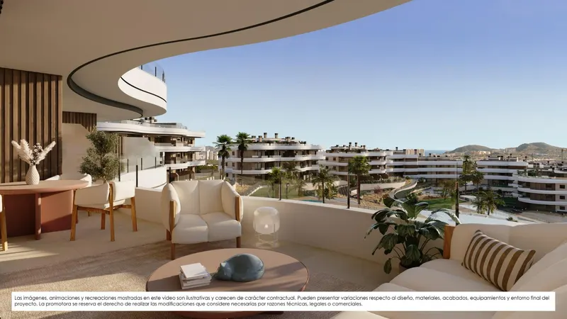 Apartamentos de nueva construcción en venta en Finestrat con vistas al mar y servicios al estilo de un complejo turístico