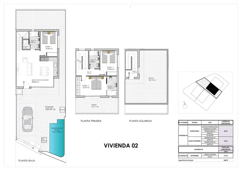4 VILLAS PAREADAS DE OBRA NUEVA EN PILAR DE LA HORADADA