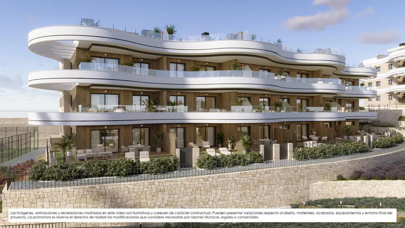 Apartamentos de nueva construcción en venta en Finestrat con vistas al mar y servicios al estilo de un complejo turístico