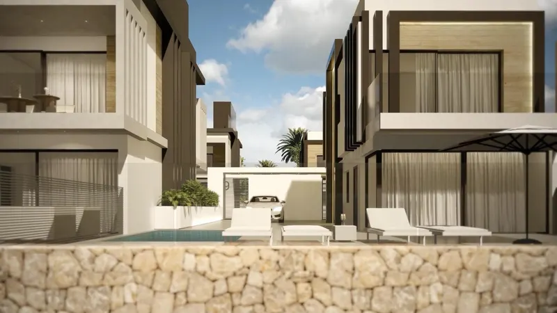 Villas de lujo de nueva construcción en primera línea de playa en Puerto de Mazarrón
