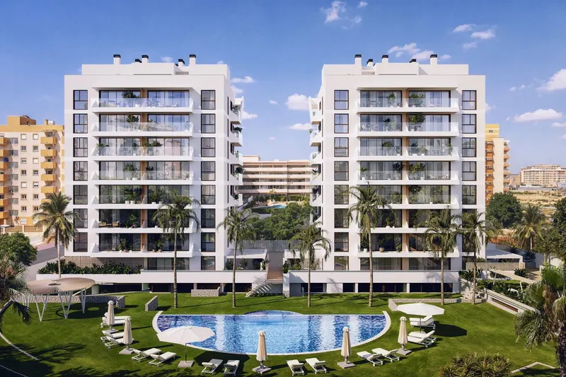 Apartamentos de nueva construcción modernos cerca de la playa y del puerto deportivo en Guardamar del Segura
