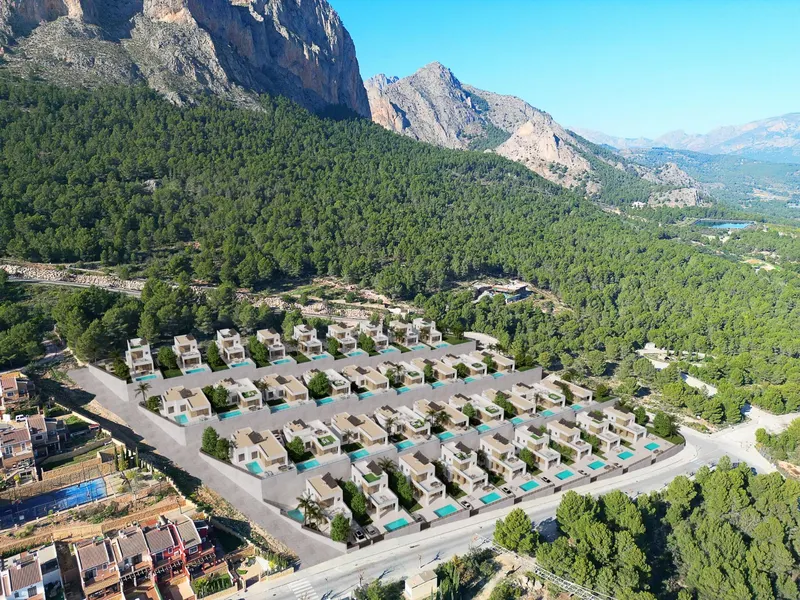 Impresionantes villas de nueva construcción en Polop con vistas al mar