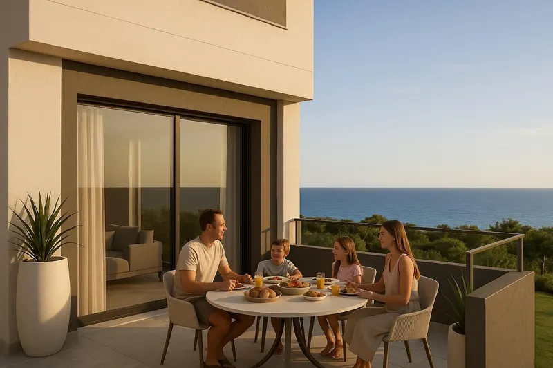 Casas adosadas de nueva construcción con vistas al mar cerca del campo de golf Miraflores, en Calahonda