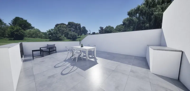 Villas adosadas de nueva construcción en esquina a la venta en Torre Pacheco con piscina privada y solárium