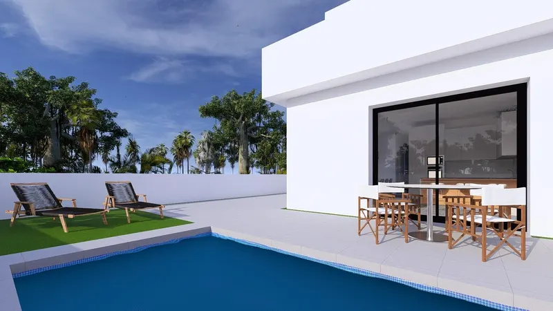 Nowo wybudowane wille bliźniacze z prywatnymi basenami w Daya Nueva na Costa Blanca
