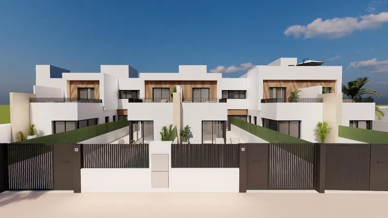 Modernas villas adosadas con piscina privada cerca del mar en Santiago de la Ribera