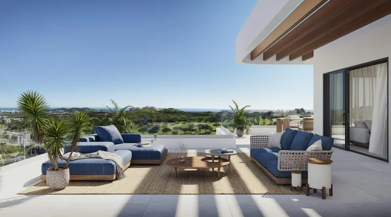 Apartamentos de lujo de nueva construcción en Cerrado del Águila Golf, Mijas, con vistas al mar y al campo de golf