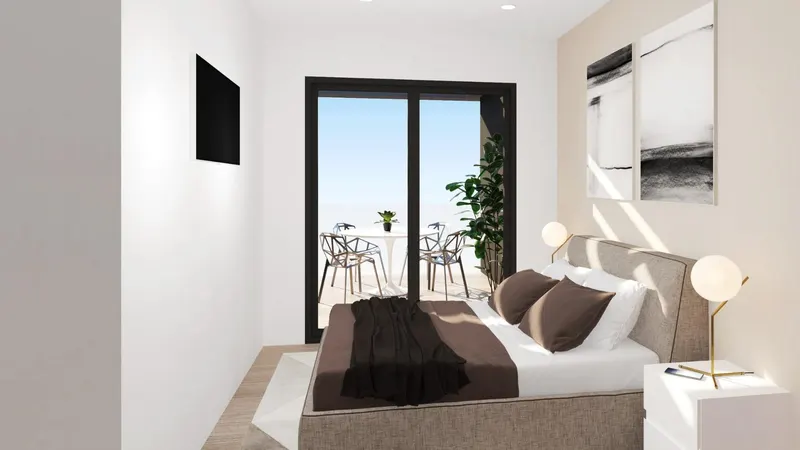 Modernas villas adosadas con piscina privada cerca del mar en Santiago de la Ribera