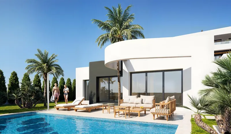Apartamentos y villas de nueva construcción frente al campo de golf La Serena Golf en Los Alcázares