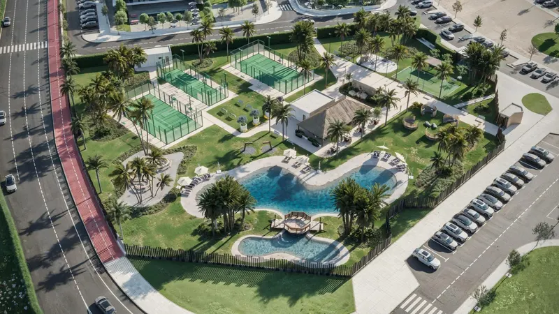 Nowoczesne, nowo wybudowane domy bliźniacze i szeregowe z prywatnymi basenami w ośrodku El Alba Resort – Torre Pacheco