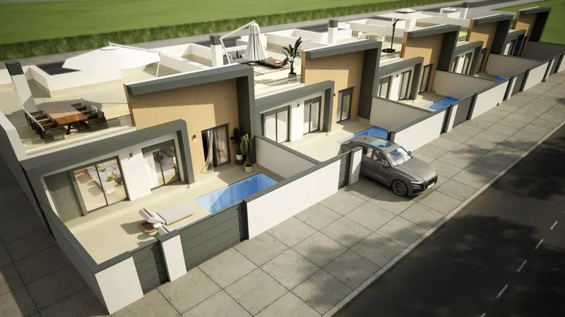 Casas adosadas de nueva construcción con piscina privada en Avileses, Murcia