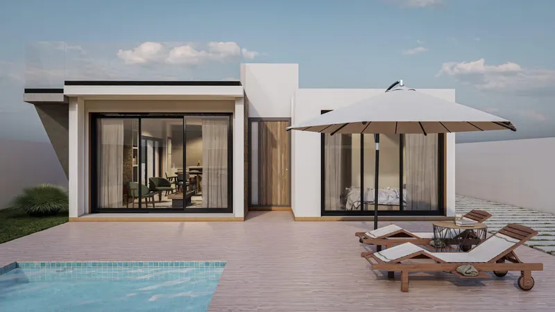 Ibizan-Style Villa in a Tranquil Spanish Village