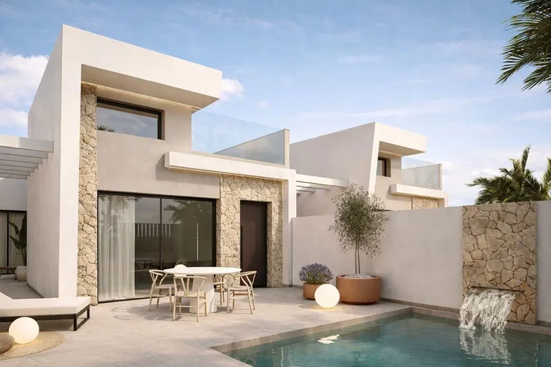 Exclusivas villas de nueva construcción con piscina privada cerca de la playa en Los Alcázares