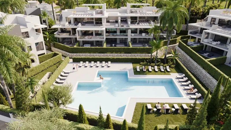 Moderno Residencial en Estepona: Amplios apartamentos con soleadas terrazas