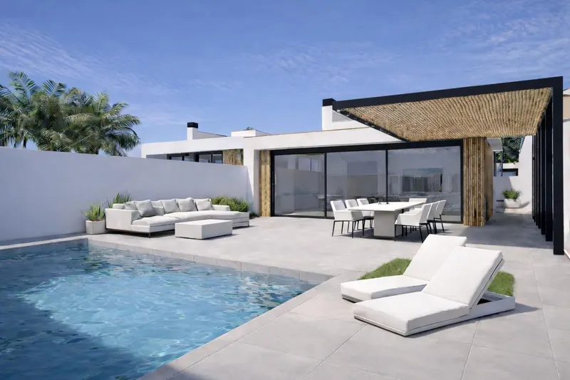 Villas de nueva construcción con piscina privada cerca de La Serena Golf en Los Alcázares